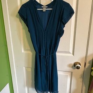 Button-front dress with tie